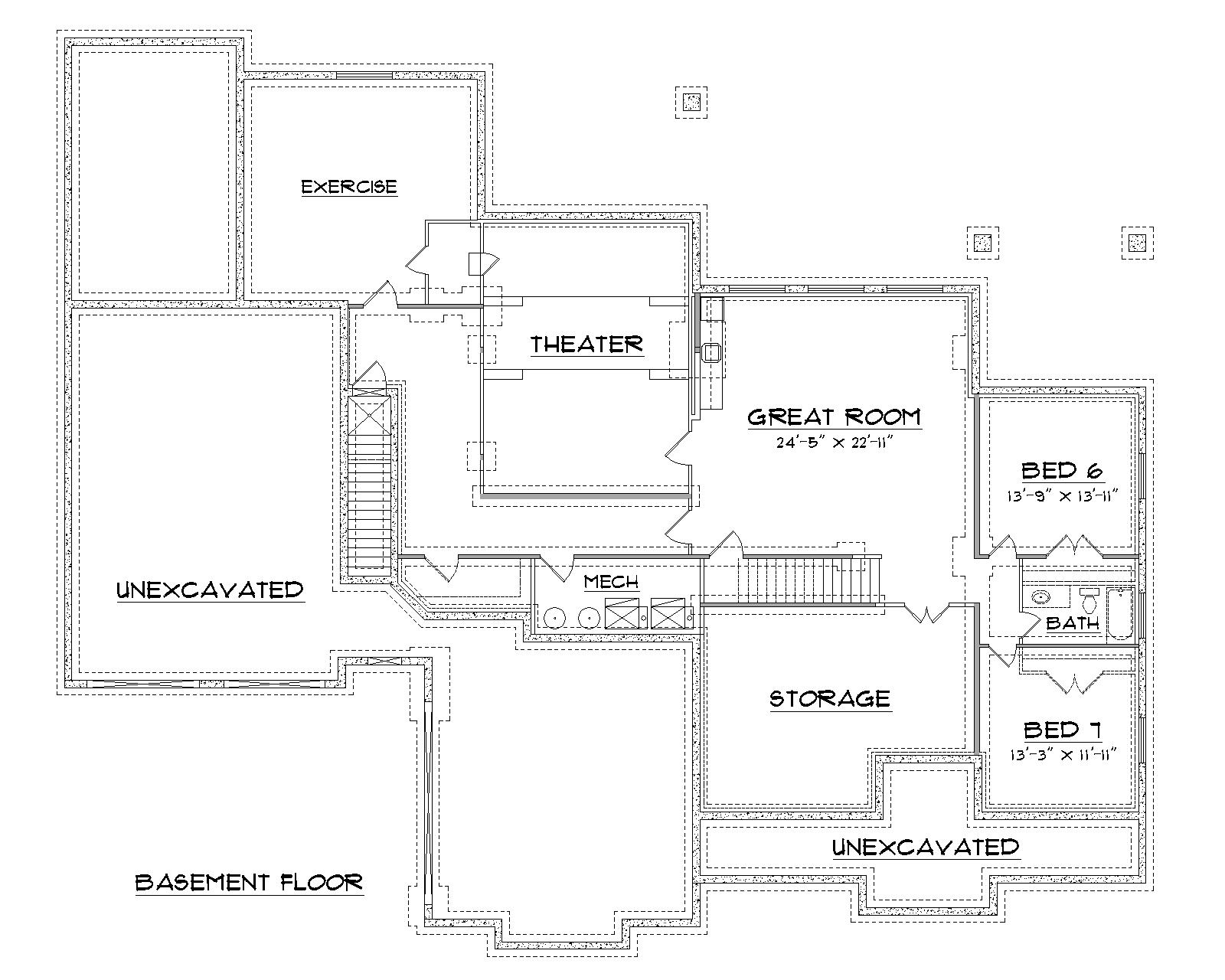 Alpine floor plan basement floor view