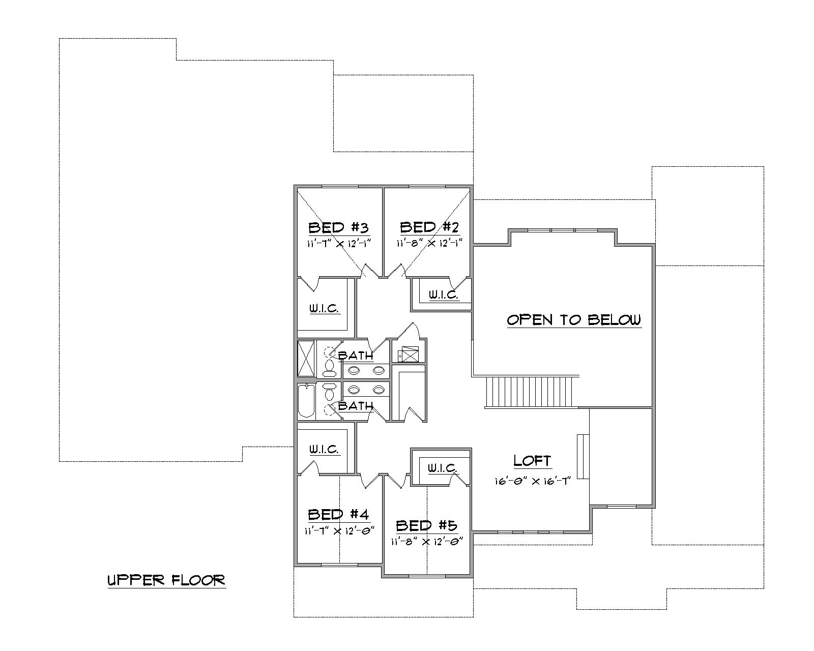 Alpine floor plan upper floor view