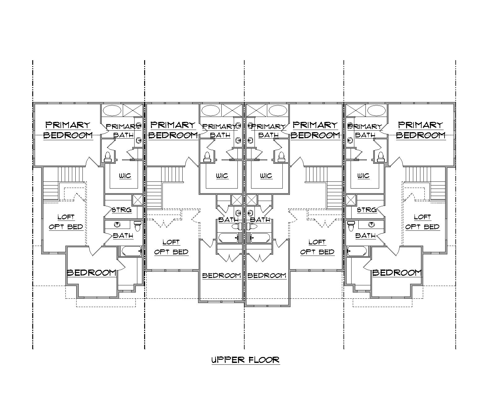 Bonneville floor plan upper floor view