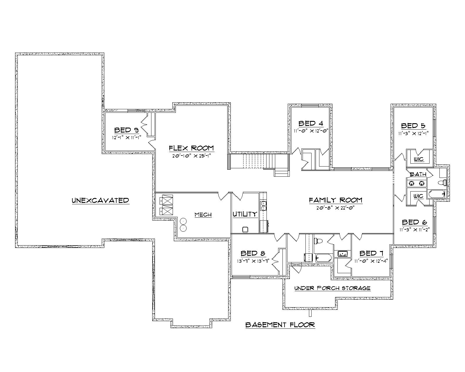 Bountiful floor plan basement floor view
