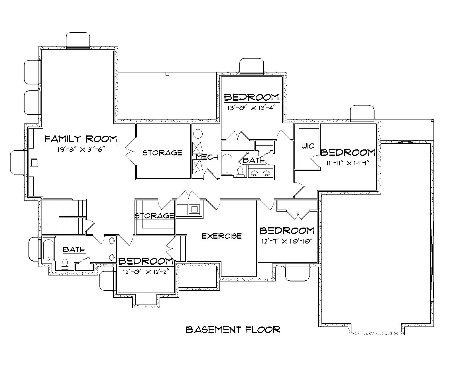 Elsinore floor plan basement floor view