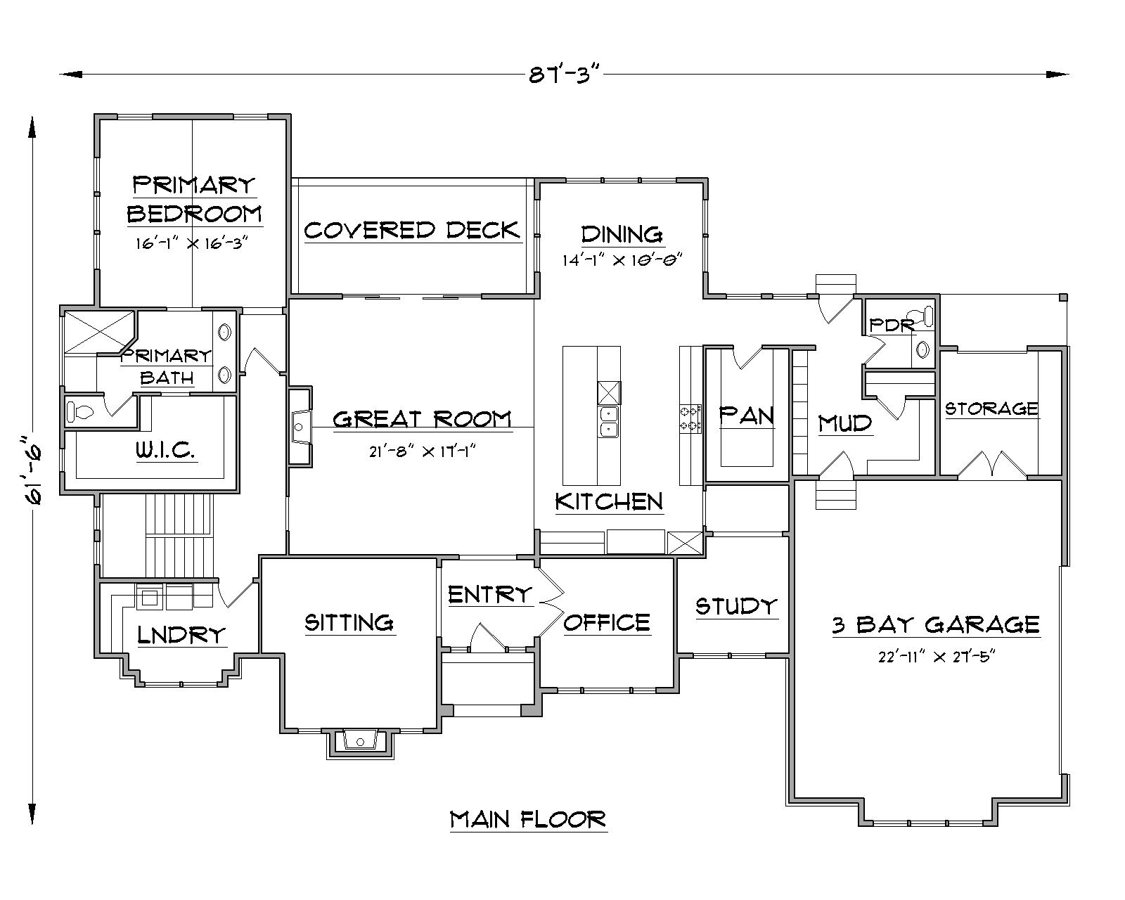 Elsinore floor plan main floor view
