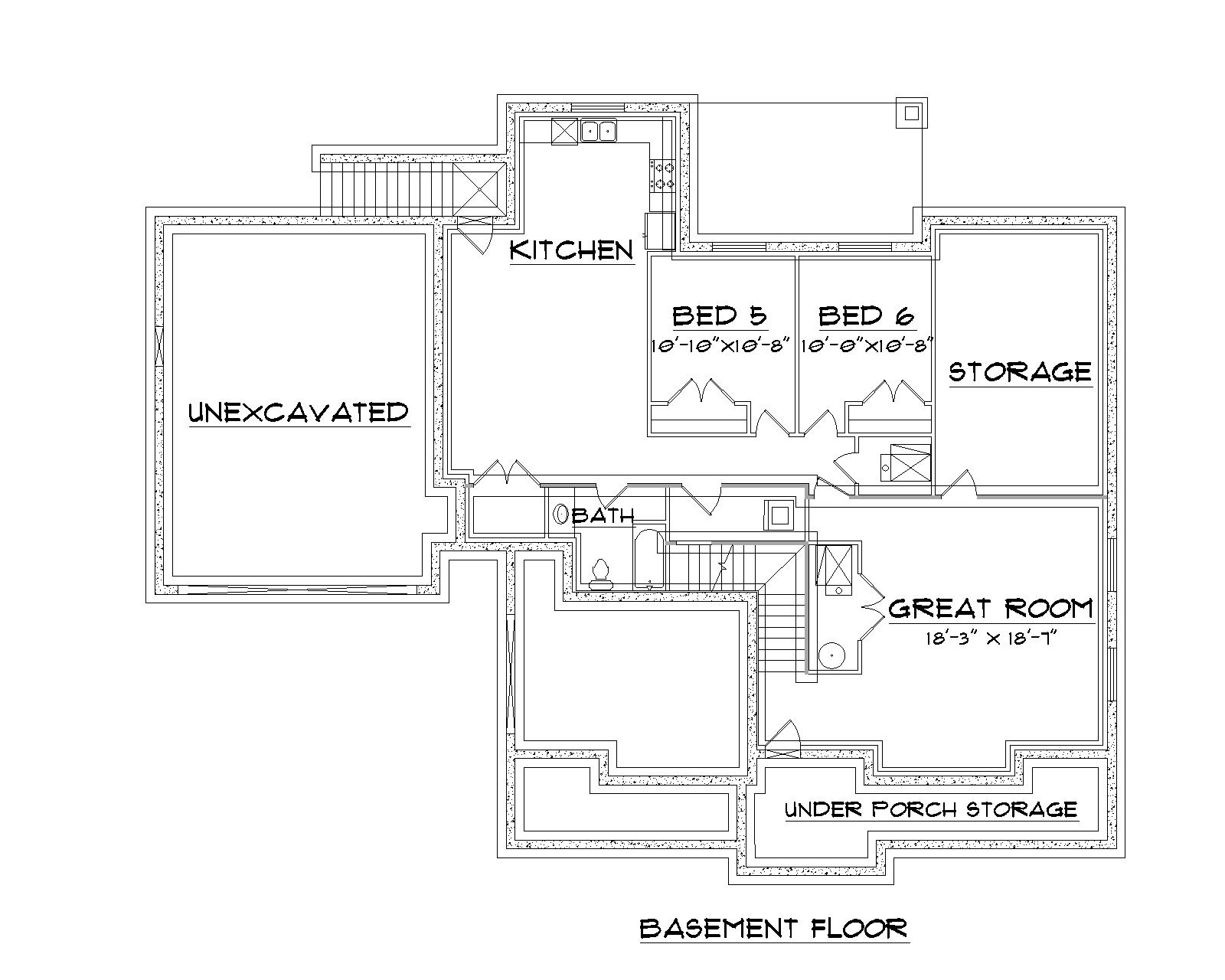 Fairfield floor plan basement floor view