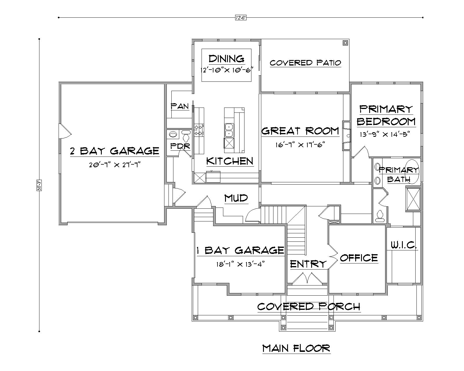 Fairfield floor plan main floor view