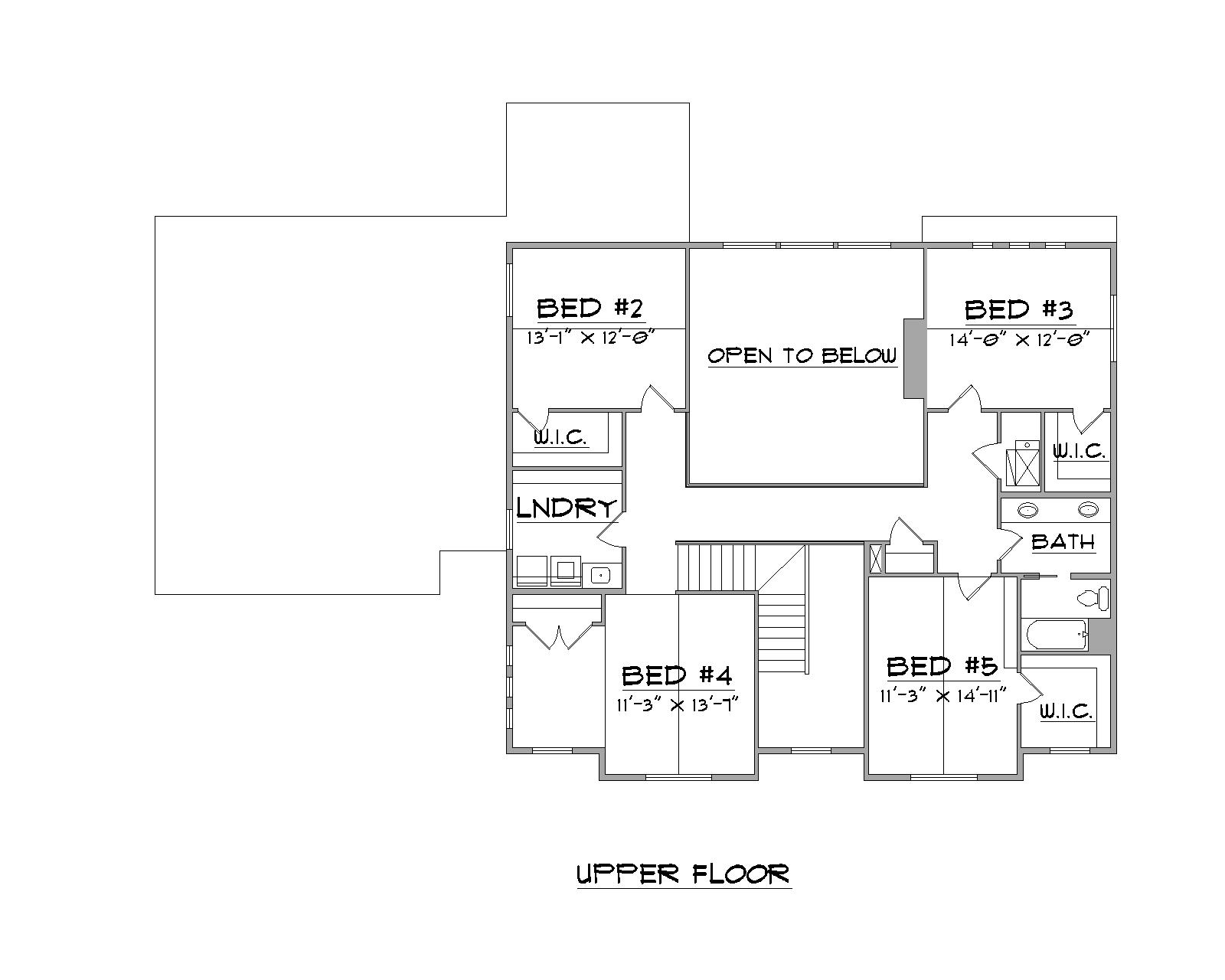 Fairfield floor plan upper floor view