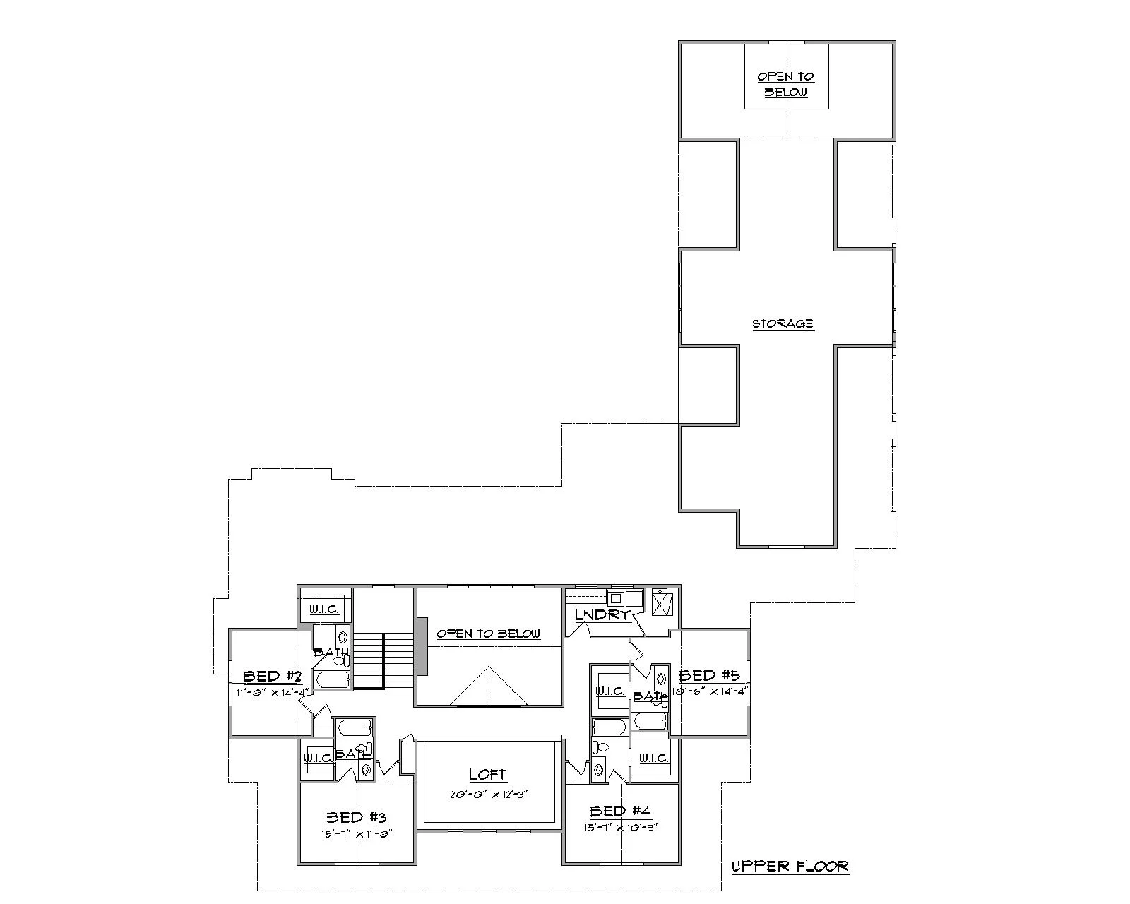 Lehi floor plan upper floor view