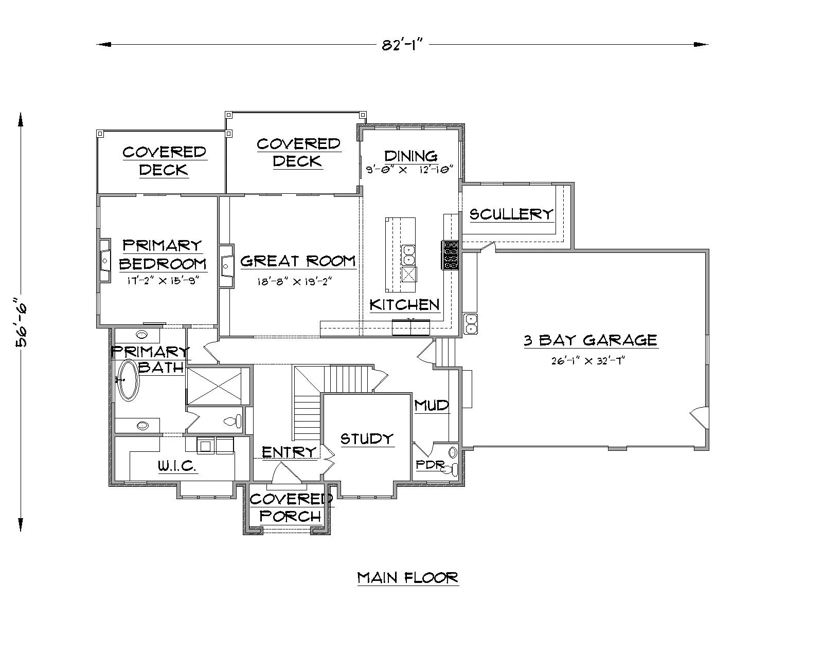 Roosevelt floor plan main floor view