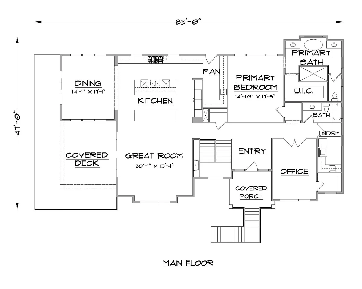 Panguitch floor plan main floor view