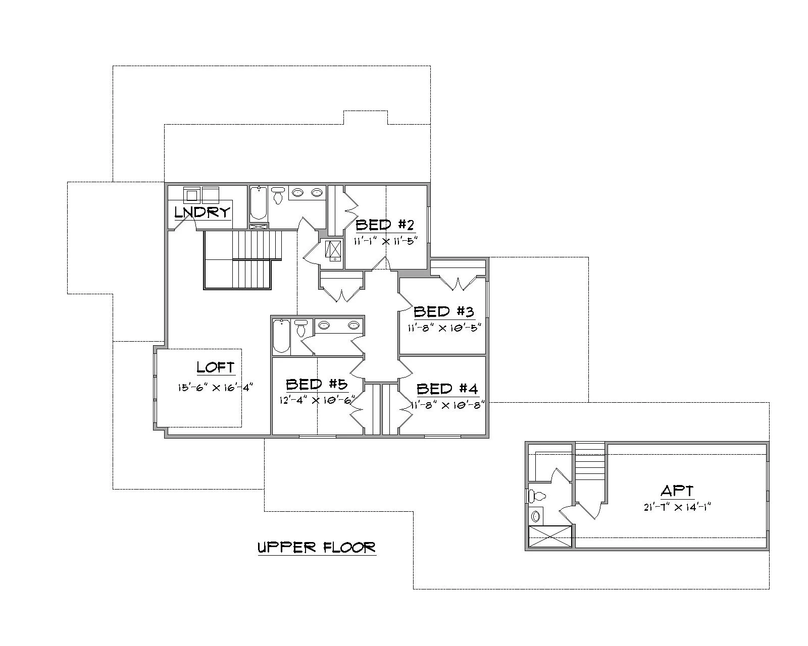 Paradise floor plan upper floor view