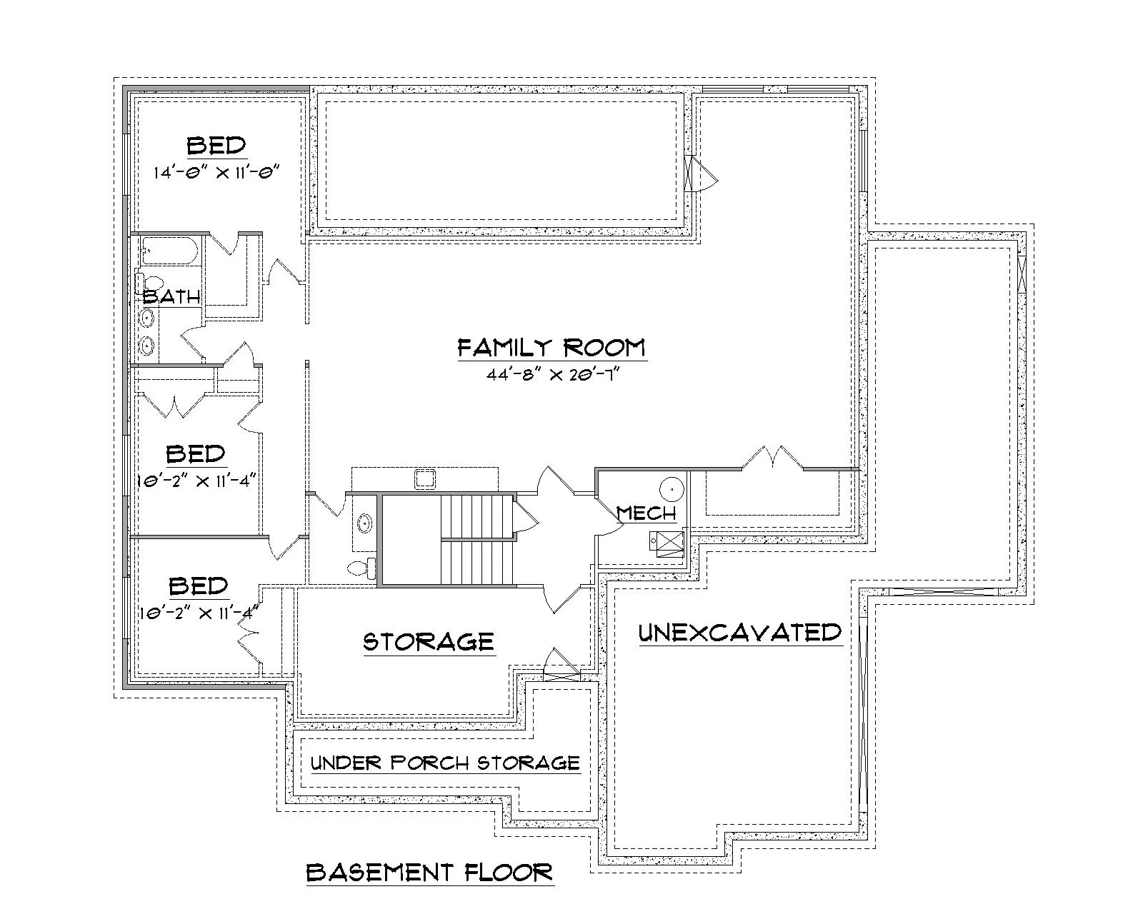 Tremonton floor plan basement floor view
