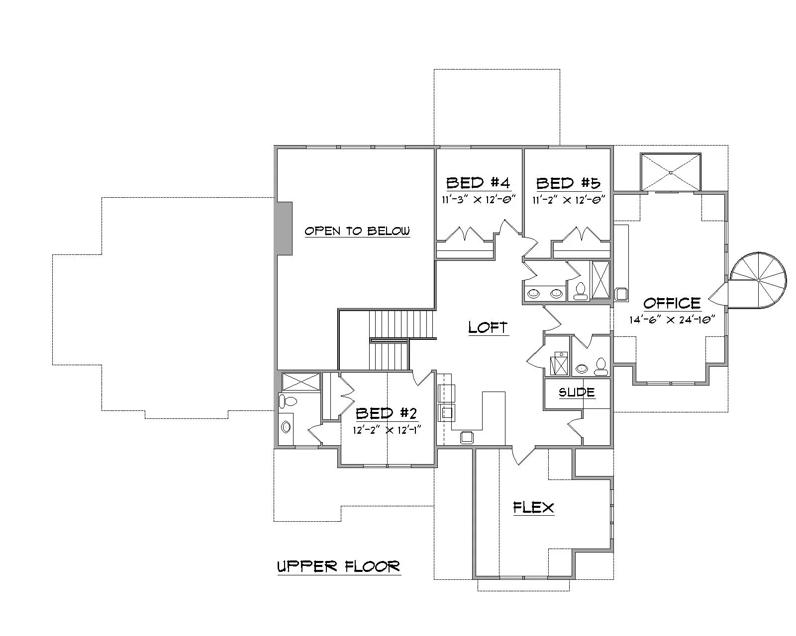 Uintah floor plan upper floor view