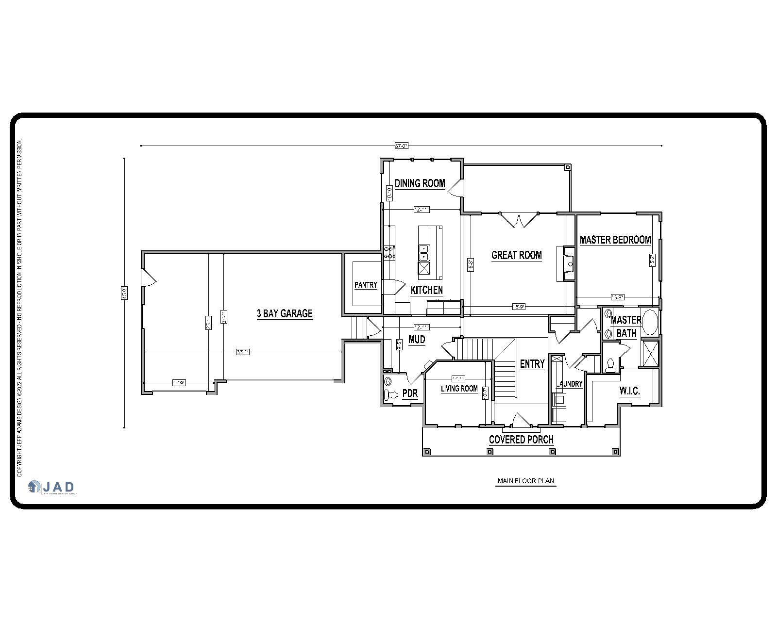 Kanab floor plan main floor view